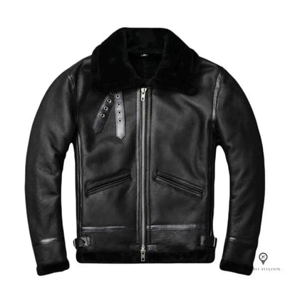 Blouson Aviateur Homme<br/> Style Mouton Noir Esprit-Aviation