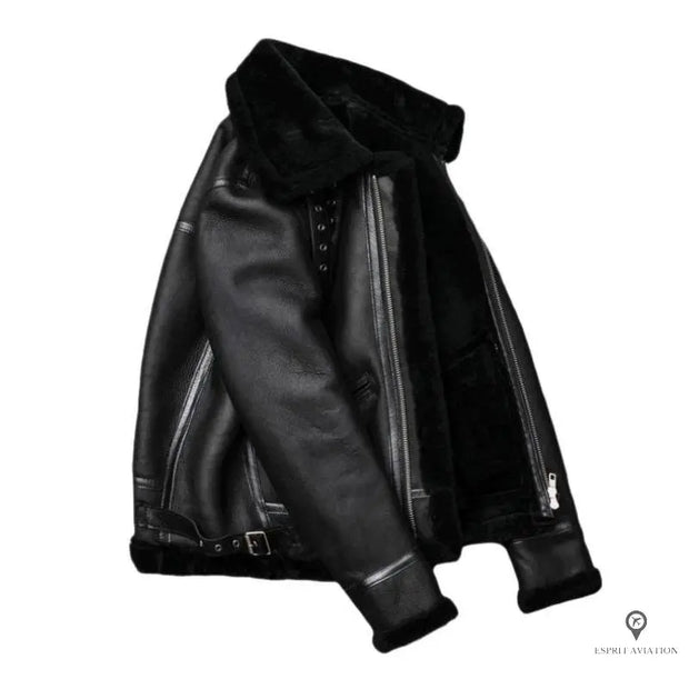 Blouson Aviateur Homme<br/> Style Mouton Noir Esprit-Aviation