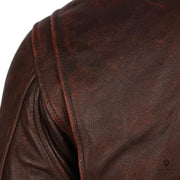 Blouson Aviateur Homme<br/> en Cuir de Vachette Marron Esprit-Aviation