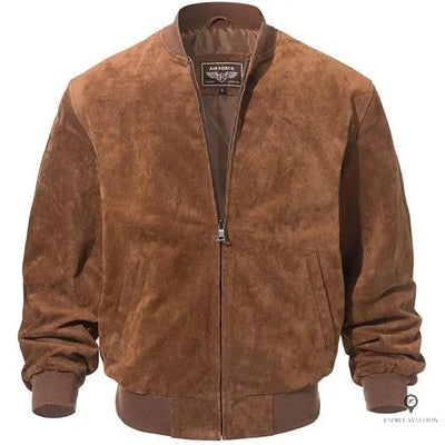 Blouson Aviateur Homme<br/> en Cuir de croute de Porc (Marron) Esprit-Aviation