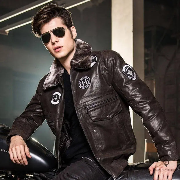 Blouson Aviateur Marron Homme Esprit-Aviation