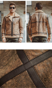 Blouson Bombardier Homme<br/> Cuir Marron Esprit-Aviation