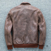 Blouson en cuir véritable Vintage marron | Esprit-Aviation