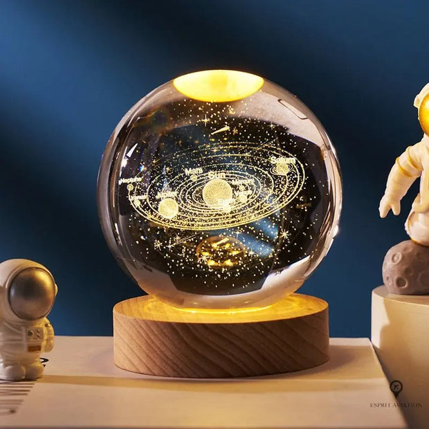 Boule de cristal 3D gravée | Esprit-Aviation