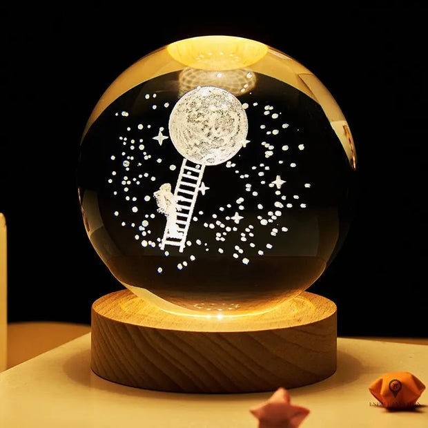 Boule de cristal 3D gravée | Esprit-Aviation