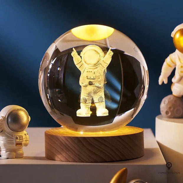 Boule de cristal 3D gravée | Esprit-Aviation