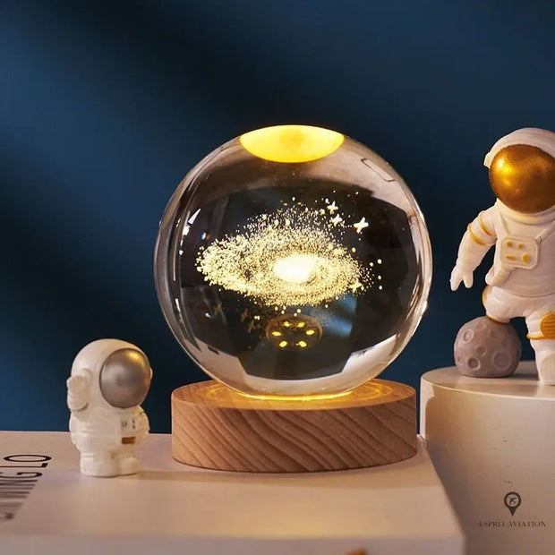 Boule de cristal 3D gravée | Esprit-Aviation