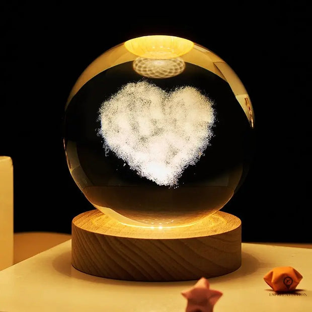 Boule de cristal 3D gravée | Esprit-Aviation