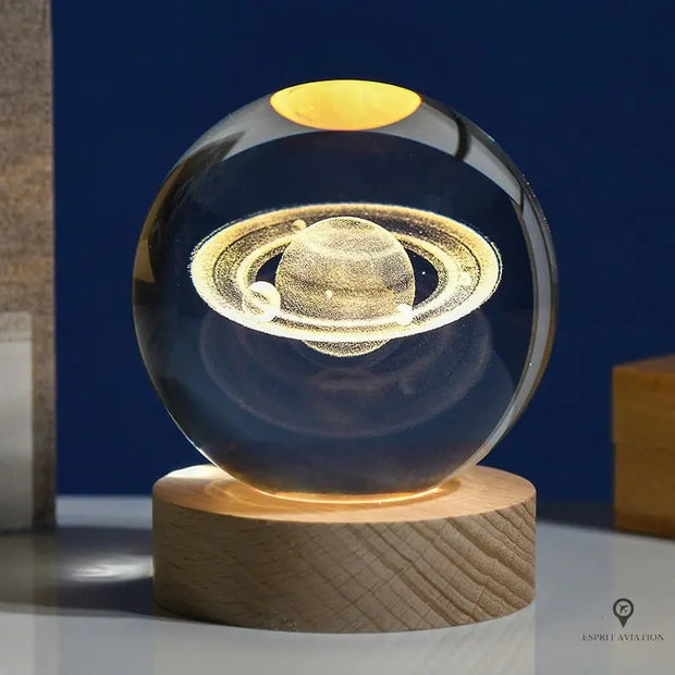 Boule de cristal 3D gravée | Esprit-Aviation