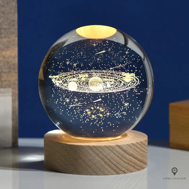 Boule de cristal 3D gravée | Esprit-Aviation