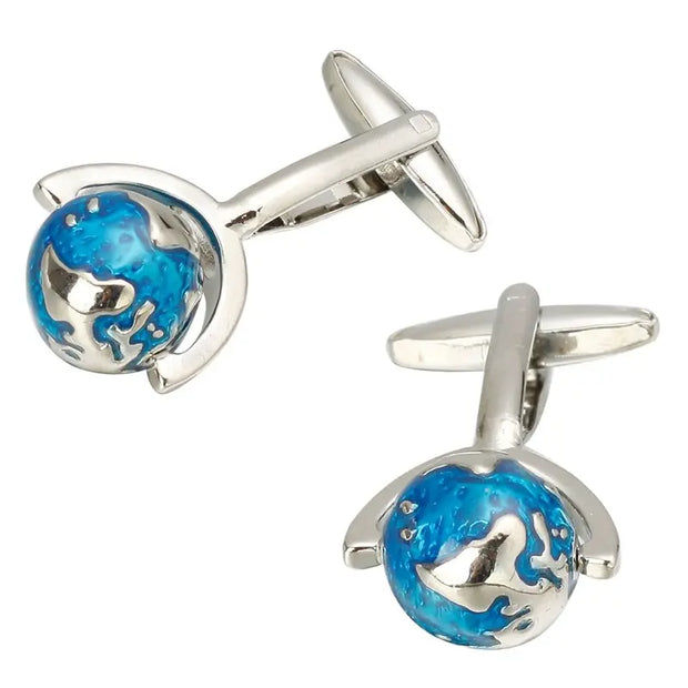 Boutons de Manchette - Globe Terrestre | Esprit-Aviation