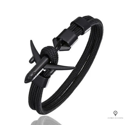 Bracelet Aviateur Avion Noir Esprit-Aviation