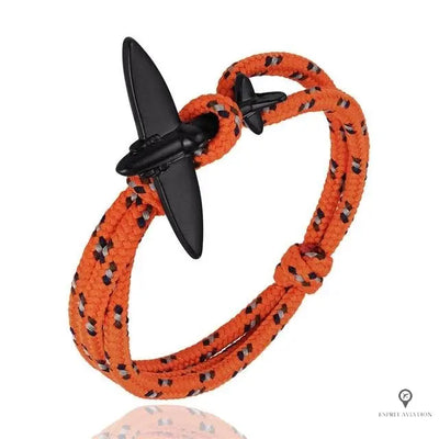 Bracelet Avion Corde Orange Esprit-Aviation