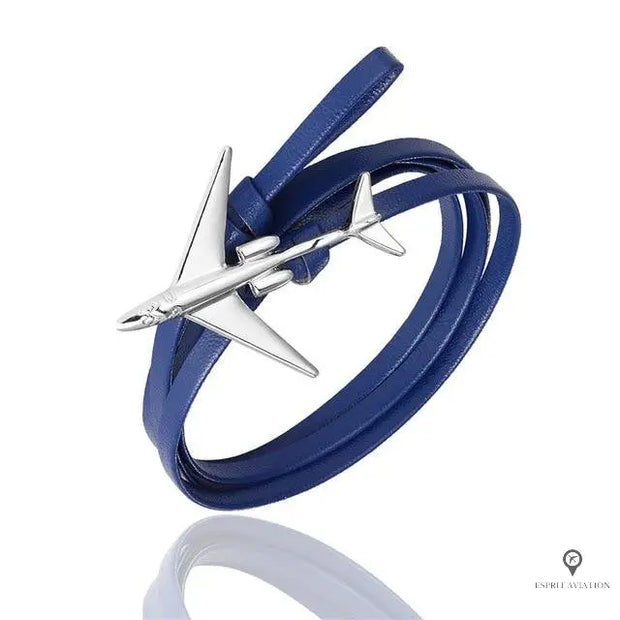 Bracelet Avion Homme Bleu Foncé Esprit-Aviation
