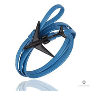 Bracelet Avion Homme Noir et Bleu Esprit-Aviation