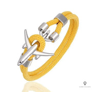 Bracelet Avion Jaune Esprit-Aviation