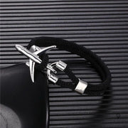 Bracelet Avion Noir Argenté Esprit-Aviation