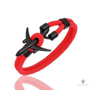 Bracelet Avion Noir et Rouge Esprit-Aviation