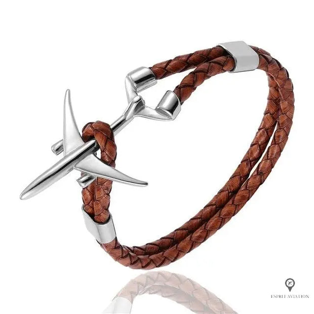 Bracelet Avion de Ligne Marron Esprit-Aviation