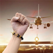 Bracelet Avion de Ligne Noir Doré Retro Esprit-Aviation