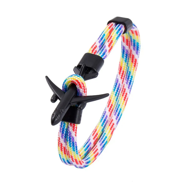 Bracelet Cordage Avion Marine | Esprit-Aviation