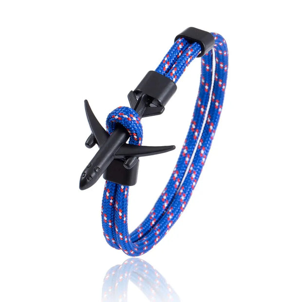 Bracelet Cordage Avion Marine | Esprit-Aviation