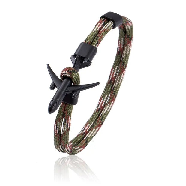 Bracelet Cordage Avion Marine | Esprit-Aviation