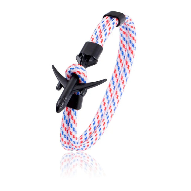 Bracelet Cordage Avion Marine | Esprit-Aviation