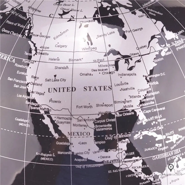 Carte du monde lumineuse à LED Esprit-Aviation