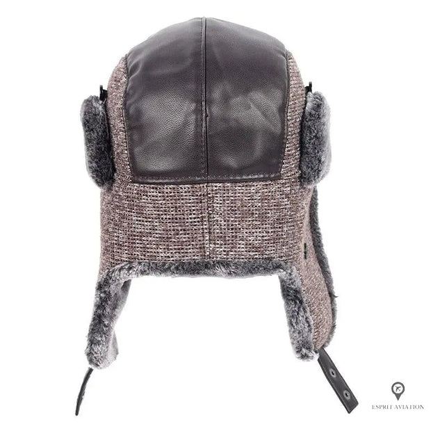 Chapka Aviateur Grise et Fausse Fourrure | Esprit-Aviation