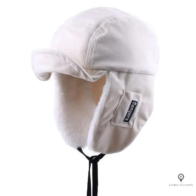 Chapka Aviateur<br/> Doux Blanc | Esprit-Aviation