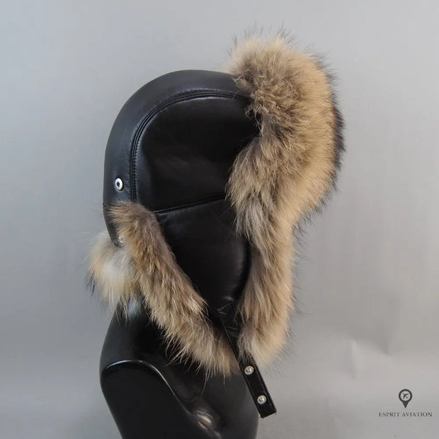 Chapka en cuir de mouton véritable | Esprit-Aviation