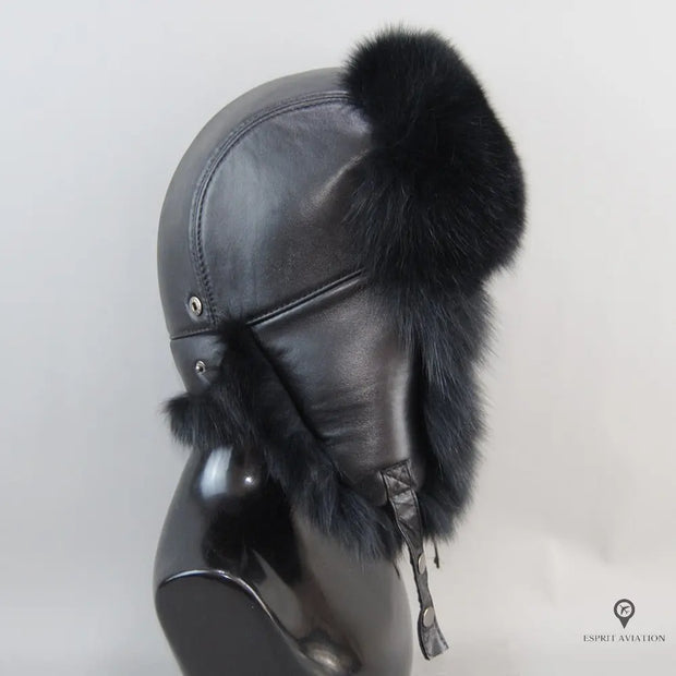 Chapka en cuir de mouton véritable | Esprit-Aviation