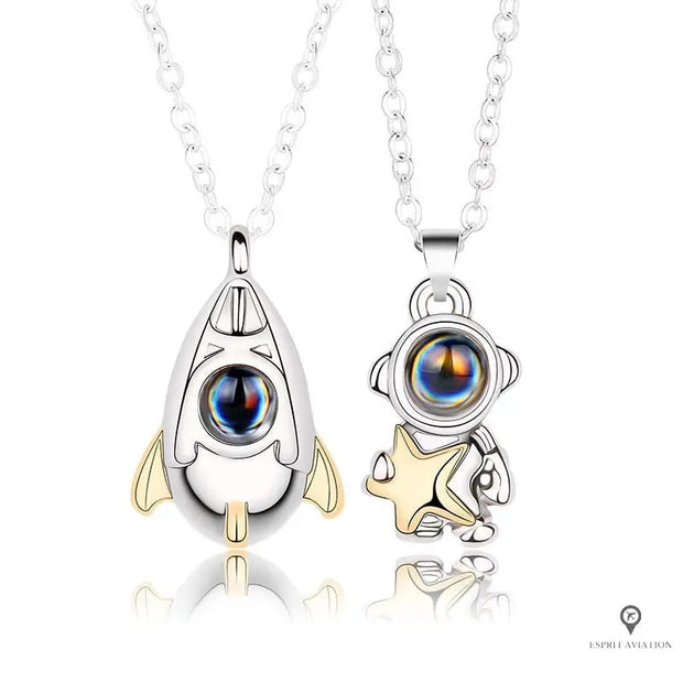Collier Astronaute & Fusée | Esprit-Aviation