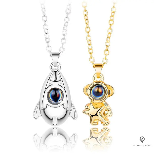 Collier Astronaute & Fusée | Esprit-Aviation