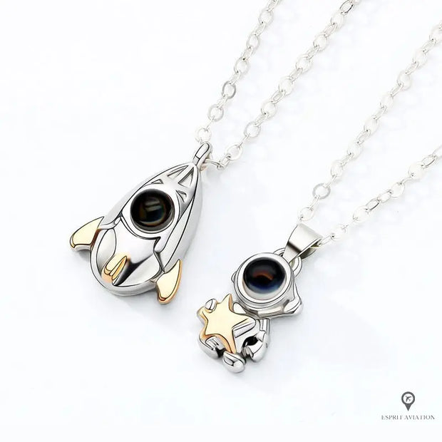Collier Astronaute & Fusée | Esprit-Aviation