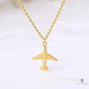 Collier Avion Vintage Doré | Esprit-Aviation
