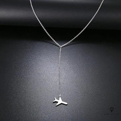 Collier Avion de Ligne Argenté | Esprit-Aviation