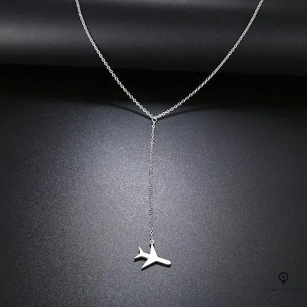 Collier Avion de Ligne Argenté | Esprit-Aviation