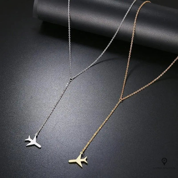 Collier Avion de Ligne Argenté | Esprit-Aviation