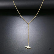 Collier Avion de Ligne Doré | Esprit-Aviation