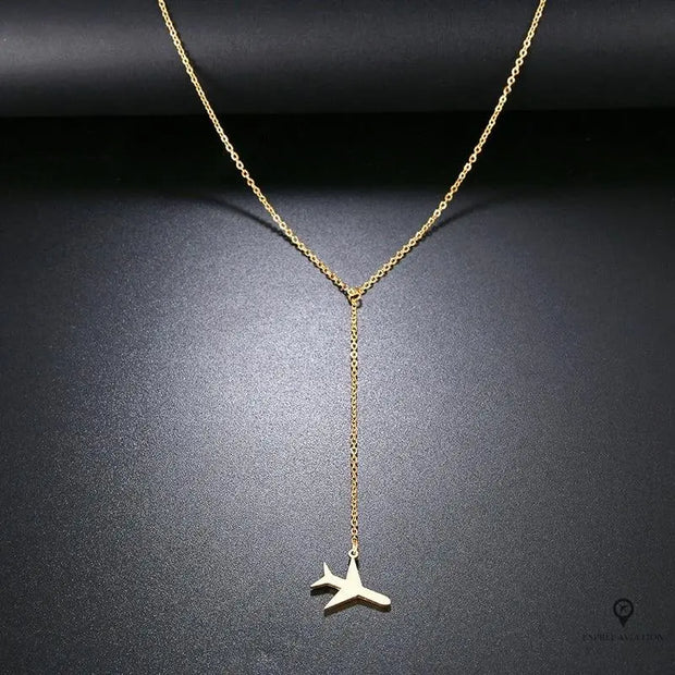 Collier Avion de Ligne Doré | Esprit-Aviation