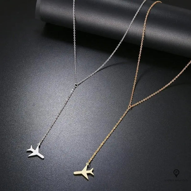 Collier Avion de Ligne Doré | Esprit-Aviation