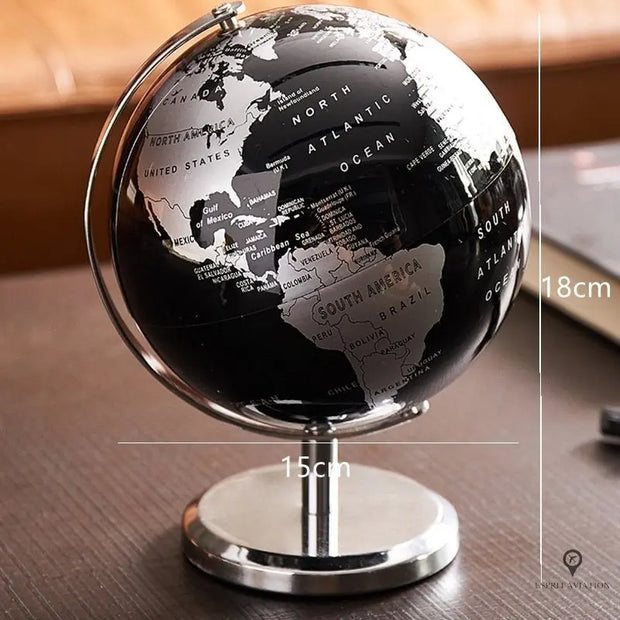 Décor de bureau globe en bois vintage | Esprit-Aviation
