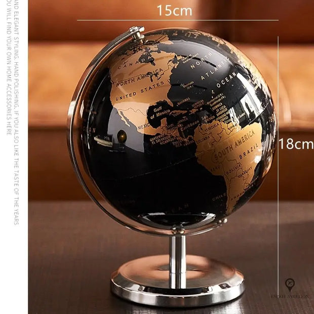 Décor de bureau globe en bois vintage | Esprit-Aviation