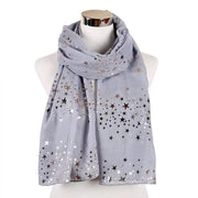 FOXMOTHER 2021 New Fashion Navy Star Moon Foil Gold Scarf For Womens Chirstmas Gifts Esprit-Aviation