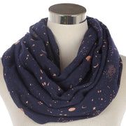 FOXMOTHER 2021 New Fashion Navy Star Moon Foil Gold Scarf For Womens Chirstmas Gifts Esprit-Aviation