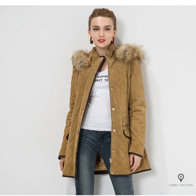 Manteau Aviateur Femme Camel | Esprit-Aviation