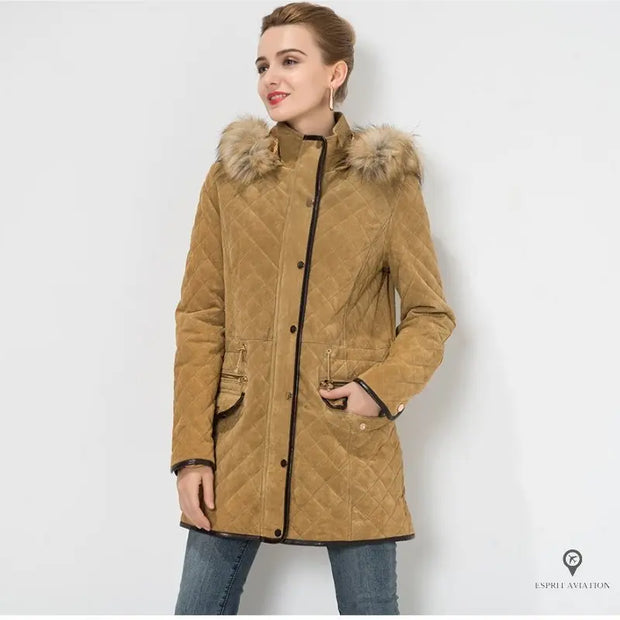 Manteau Aviateur Femme Camel | Esprit-Aviation