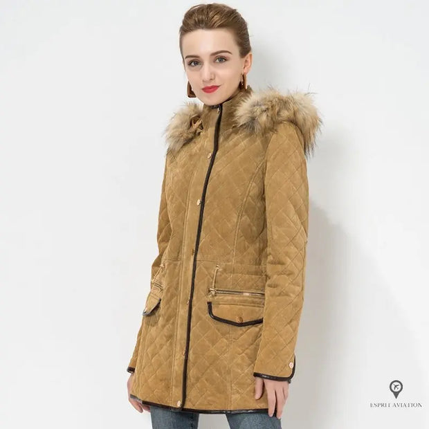 Manteau Aviateur Femme Camel | Esprit-Aviation